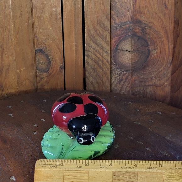 Glass Ladybug on Leaf Figurine - Picture 5 of 15